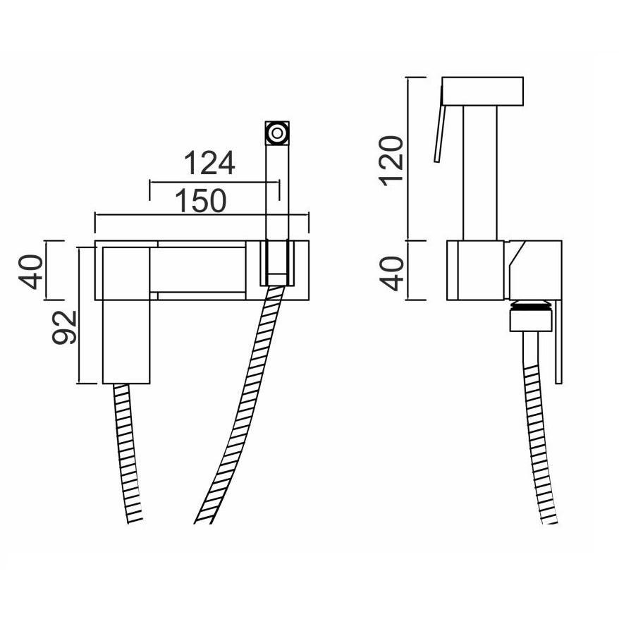 SUS129BL-6-2 Смеситель с гигиеническим душем, ø25